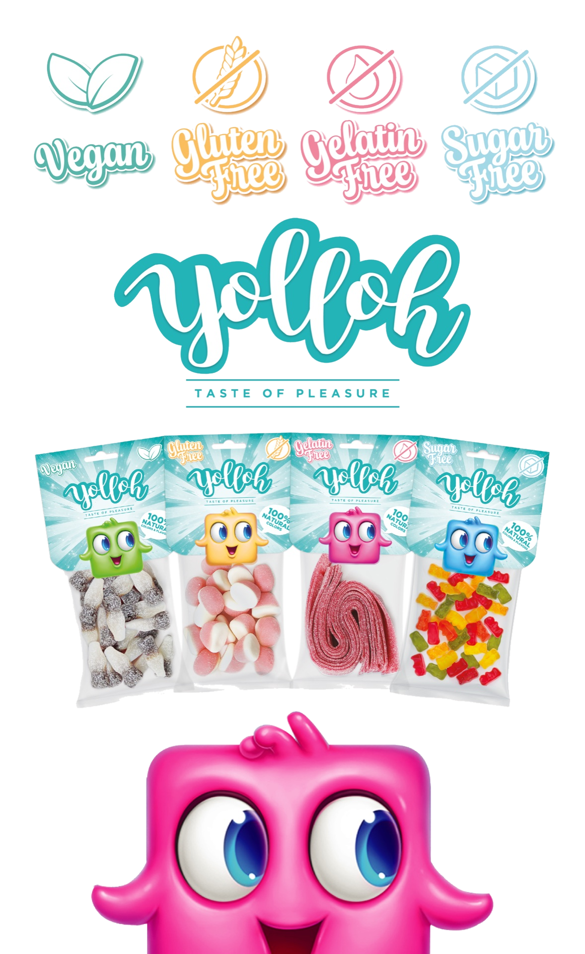 Yolloh® — candy range with mascots and claims